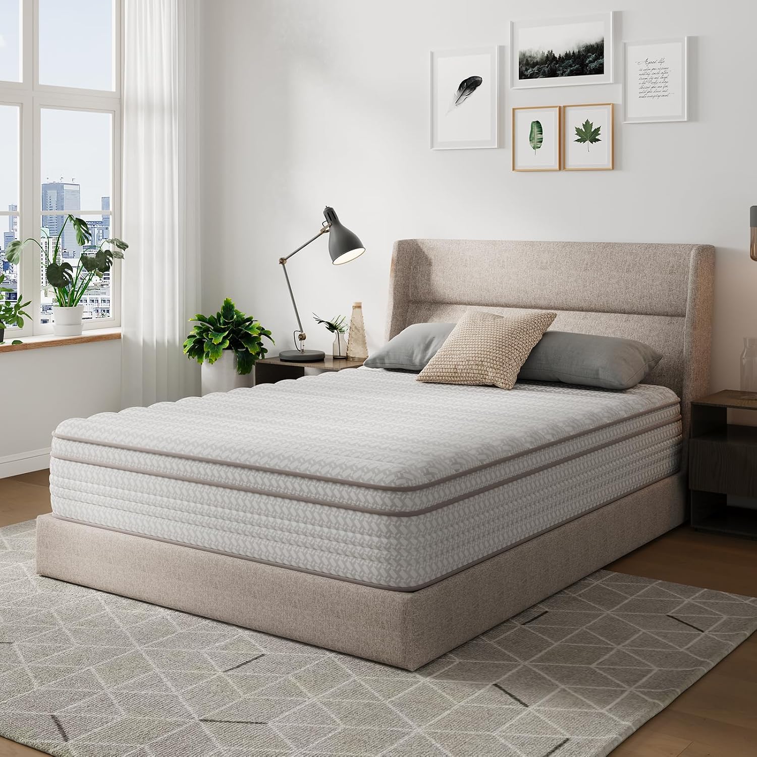 Memory Foam Mattress In A Box Queen - ที่นอนขนาดควีนไซส์ 12 นิ้ว ที่นอนแบบผสม (ไฮบริด) บรรจุในกล่อง