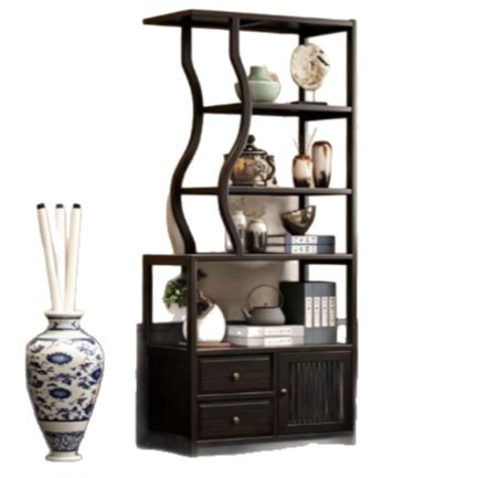 Storage - ชั้นวางชาไม้จริง LMM ตู้โชว์ชุดชา ชั้นวางของตกแต่งห้องชา
