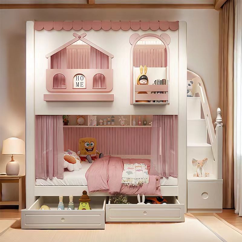เตียงเด็กผู้หญิงแบบเจ้าหญิงสอง - Bunk Bed With Stairs And Slide บทวิจารณ์และราคา