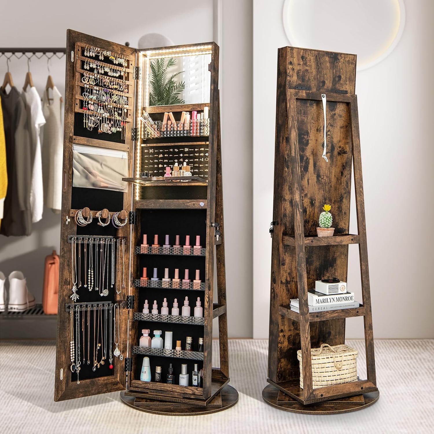 ตู้โชว์เครื่องประดับพร้อมกระจก - Full Length Mirror Jewelry Armoire บทวิจารณ์และราคา