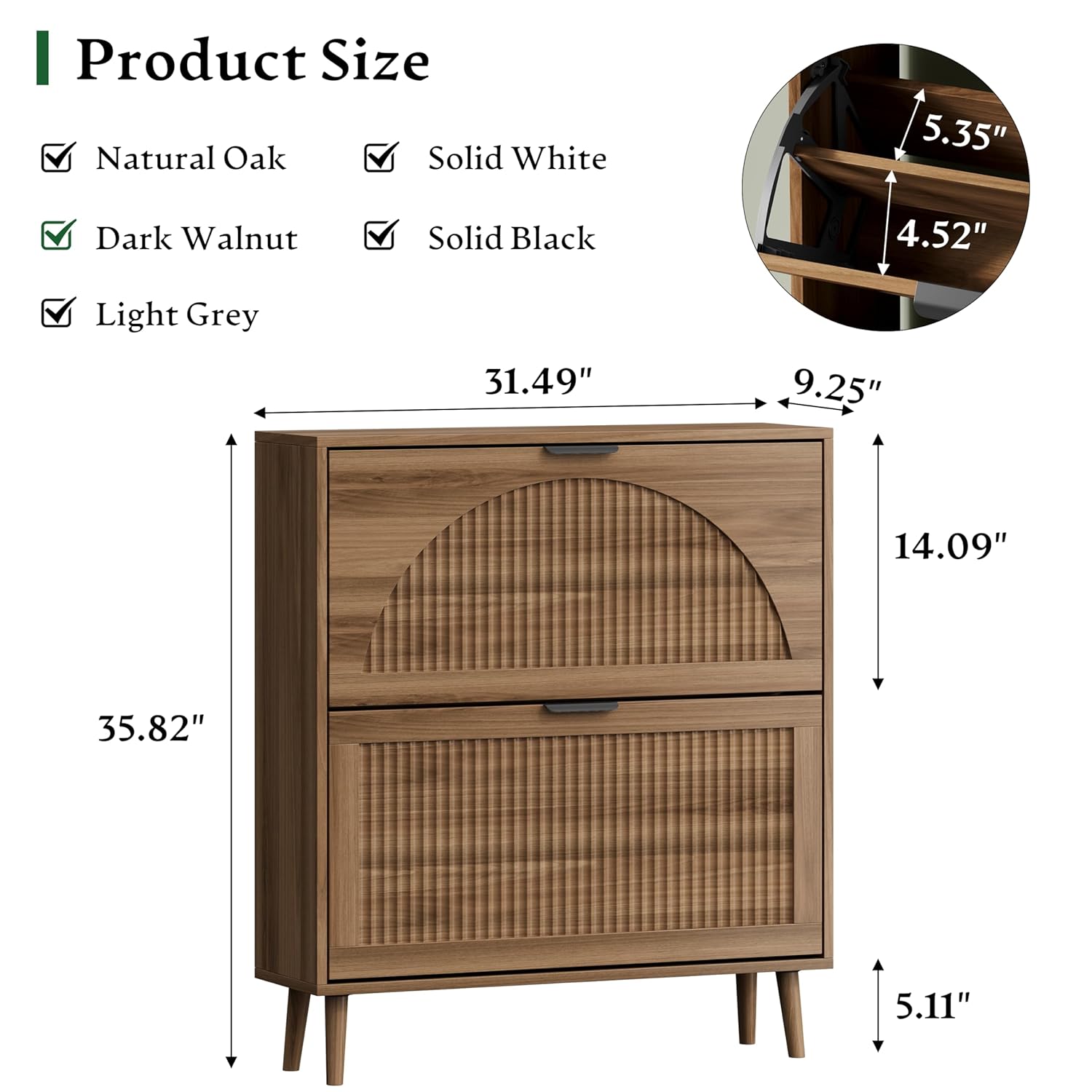 ตู้เก็บรองเท้าแบบ 2 ลิ้นชักเปิ - Shoe Rack Cabinet Narrow Entryway บทวิจารณ์และราคา