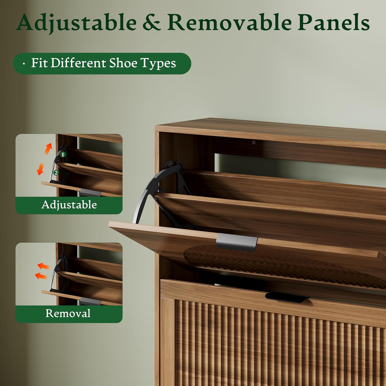ตู้เก็บรองเท้าแบบ 2 ลิ้นชักเปิ - Shoe Rack Cabinet Narrow Entryway บทวิจารณ์และราคา