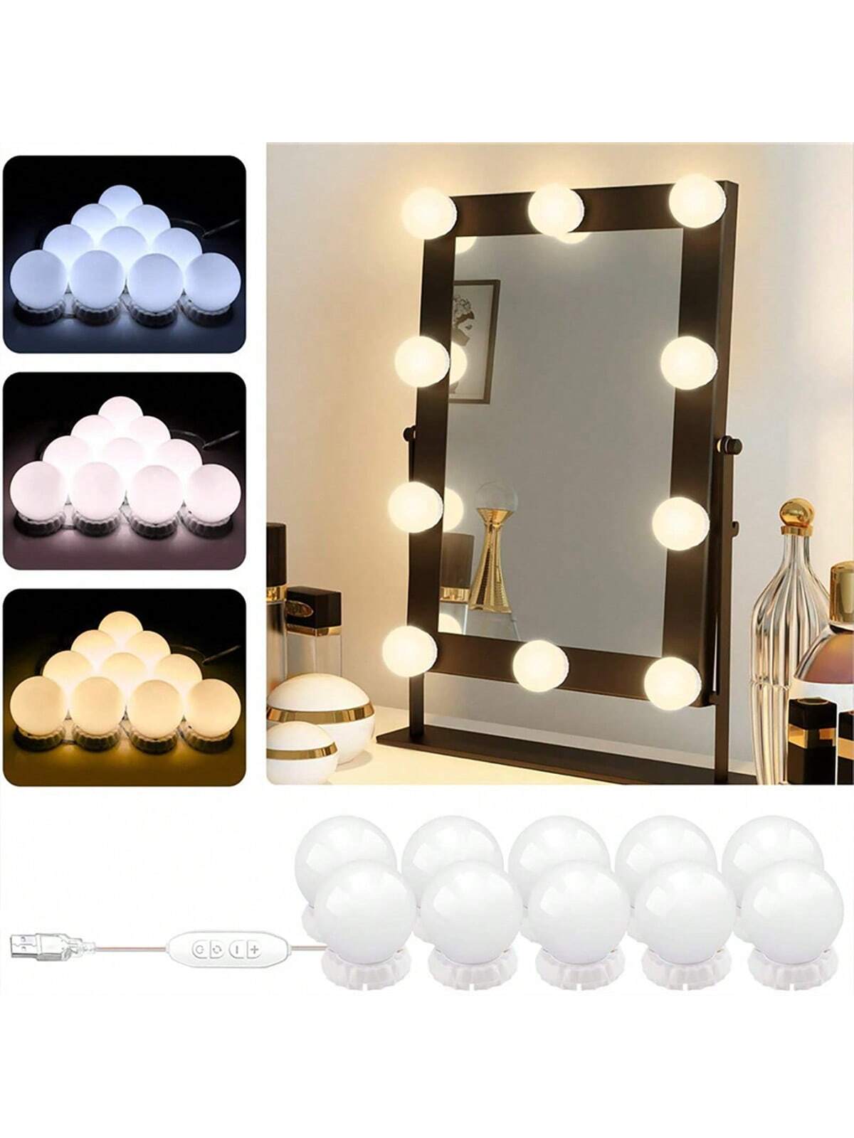 หลอดไฟถอดเปลี่ยนได้ใหม่ โคมไฟก - Dressing Table Vanity With Lighted Mirror บทวิจารณ์และราคา