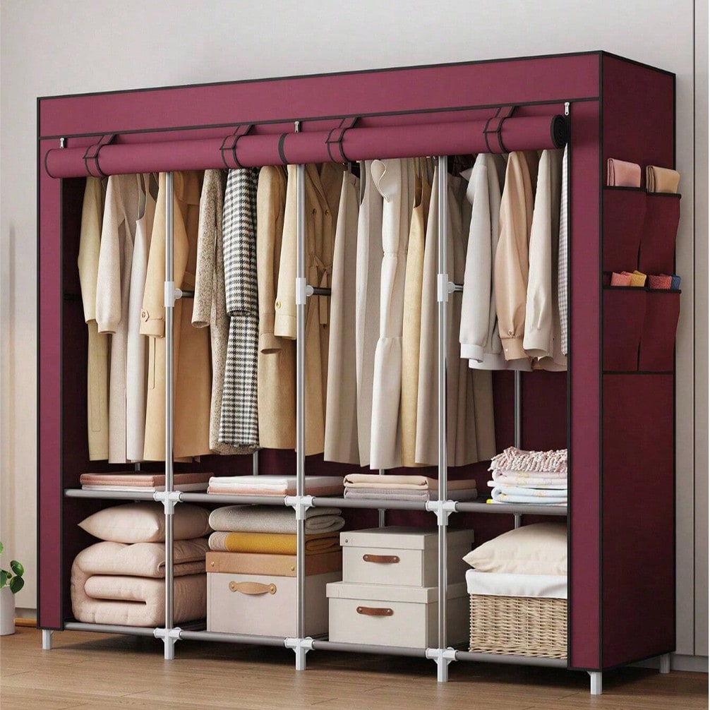 ตู้เสื้อผ้าแบบพกพาขนาดใหญ่ ตู้ - Wardrobe Closet Portable Fabric Cover บทวิจารณ์และราคา