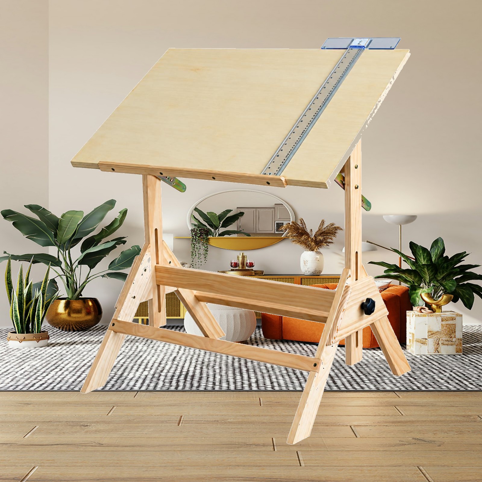 โต๊ะวาดภาพไม้ พร้อมพื้นผิวปรับ - Tables บทวิจารณ์และราคา